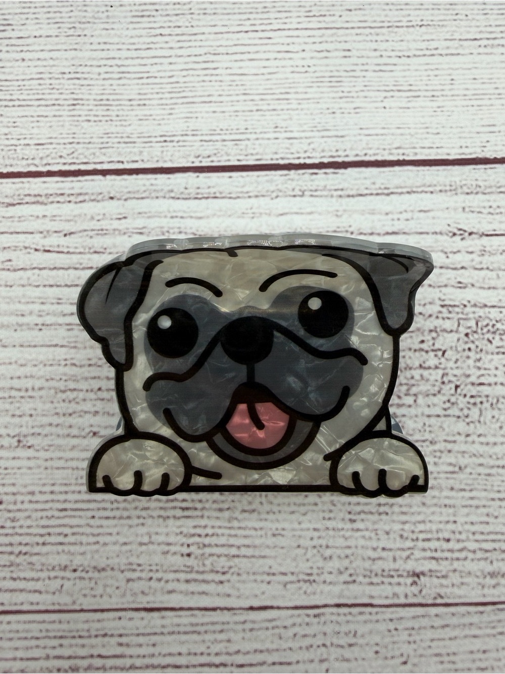 Pug Dog Hair Claw clip